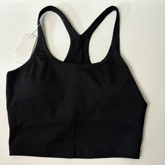 ZH LULU Black Workout Tank w/ Removable Cups Also worn as Crop Tank Size 8 NEW - Picture 9 of 11